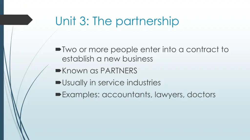 unit 3 the partnership