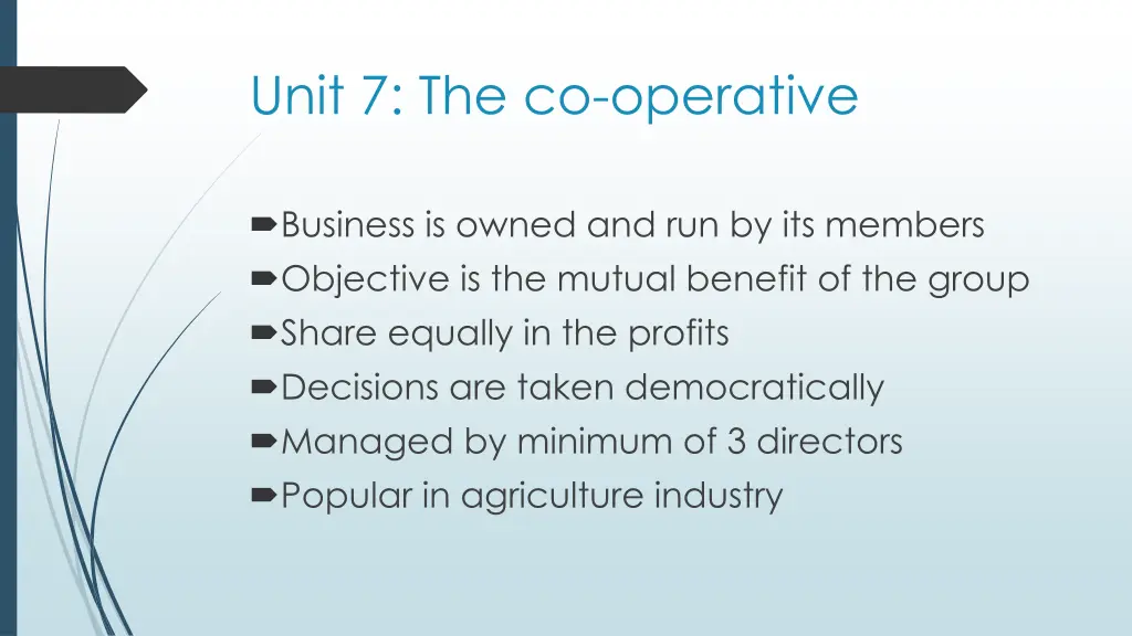 unit 7 the co operative