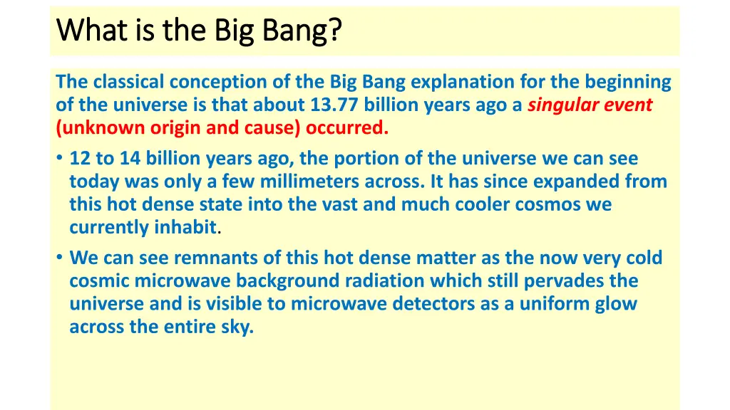 what is the big bang what is the big bang