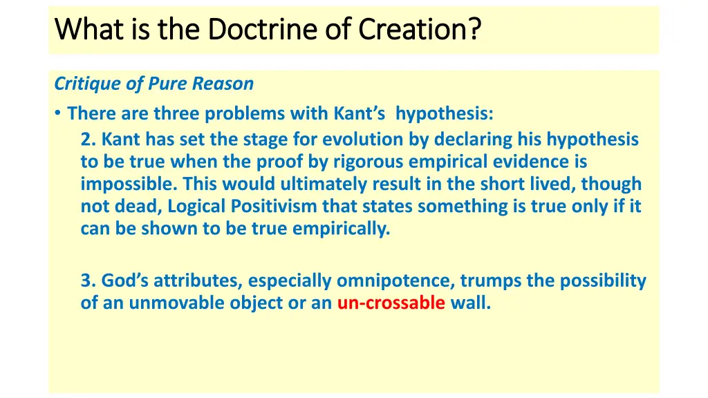 what is the doctrine of creation what 2