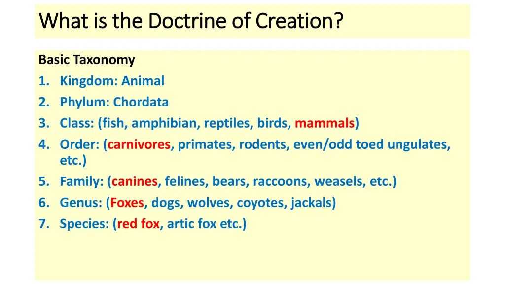 what is the doctrine of creation what 5