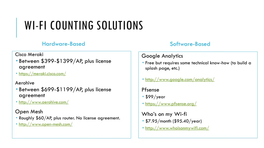 wi fi counting solutions