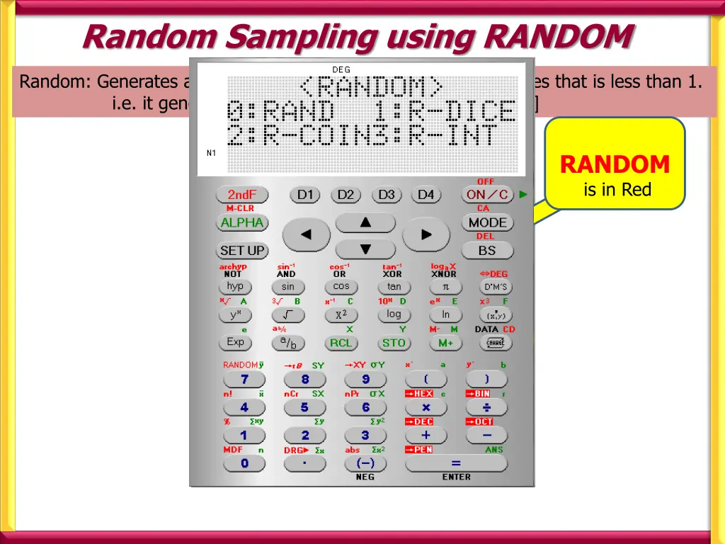 random sampling using random 1