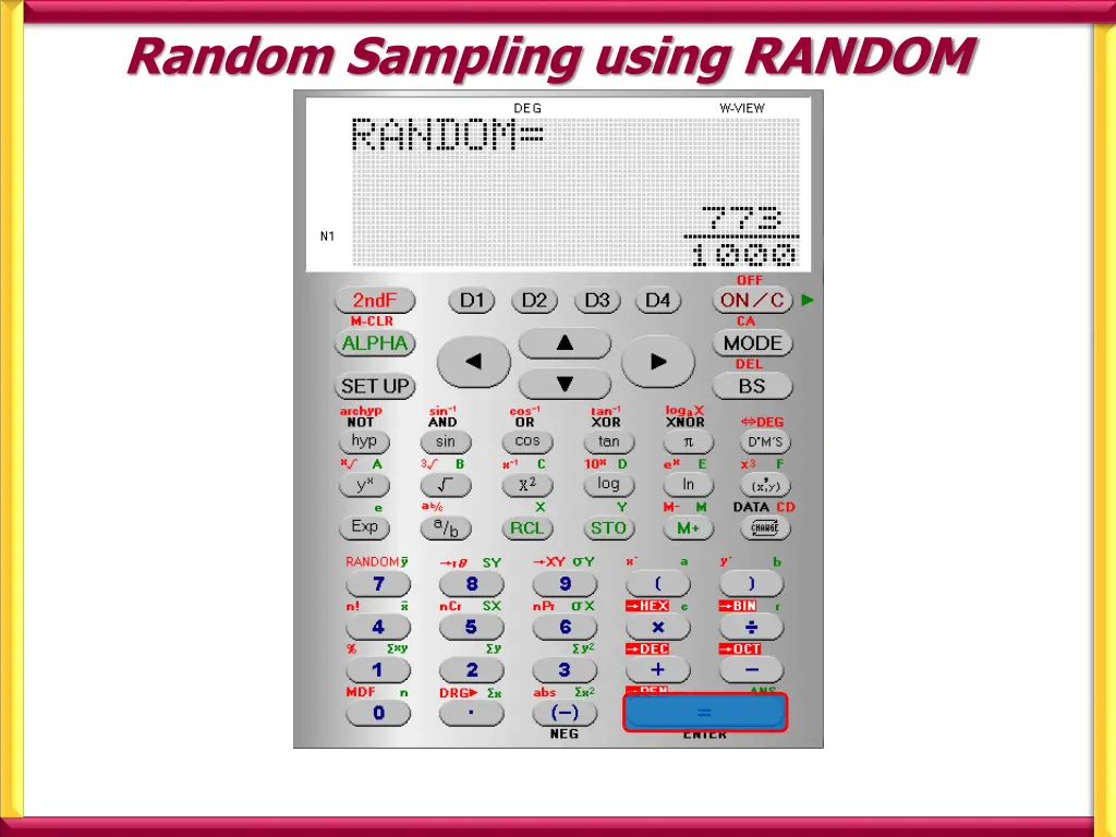 random sampling using random 4