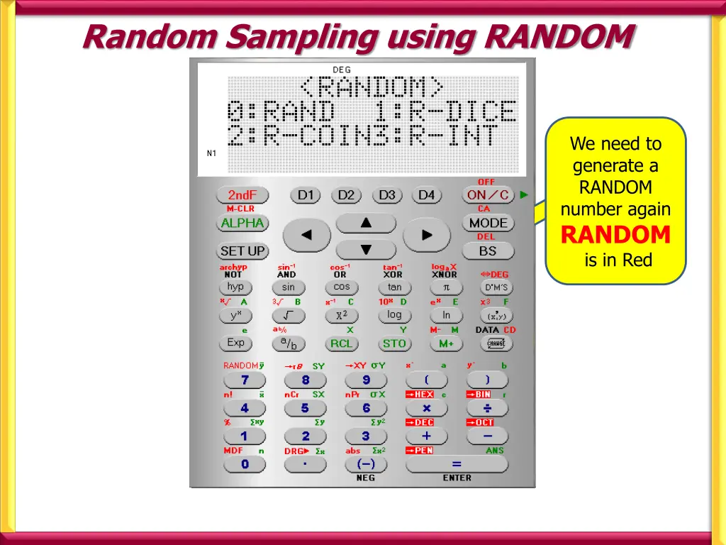 random sampling using random 7