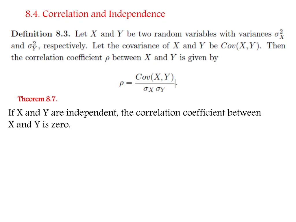 8 4 correlation and independence