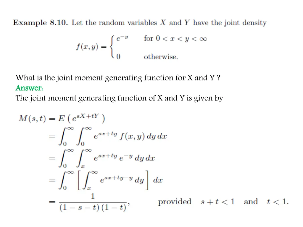 what is the joint moment generating function