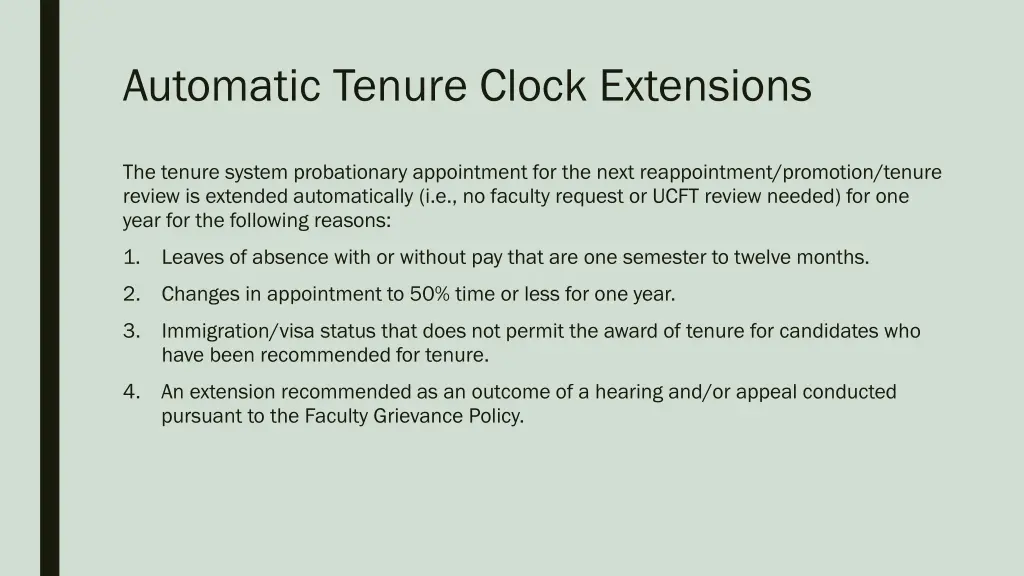 automatic tenure clock extensions