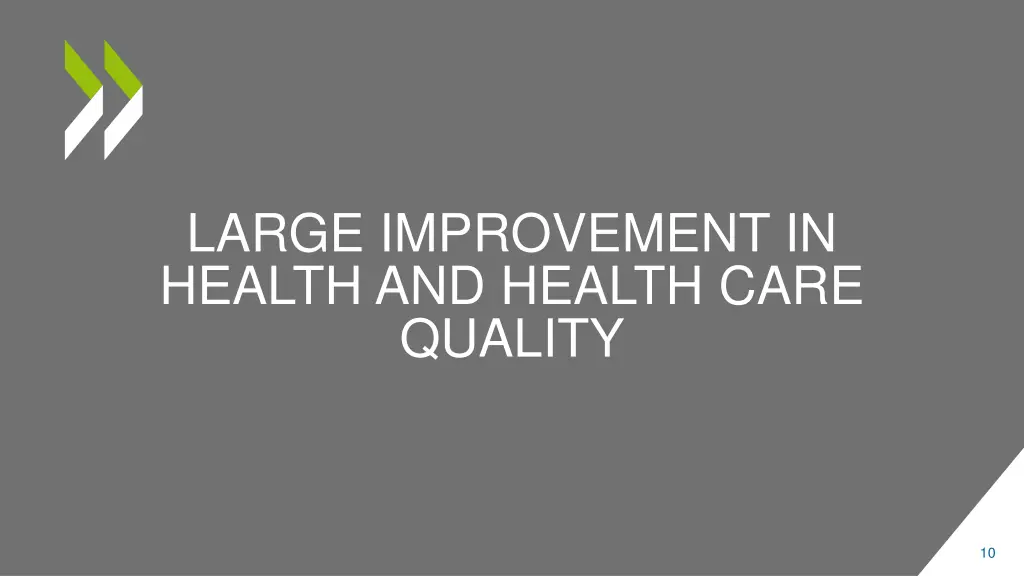 large improvement in health and health care