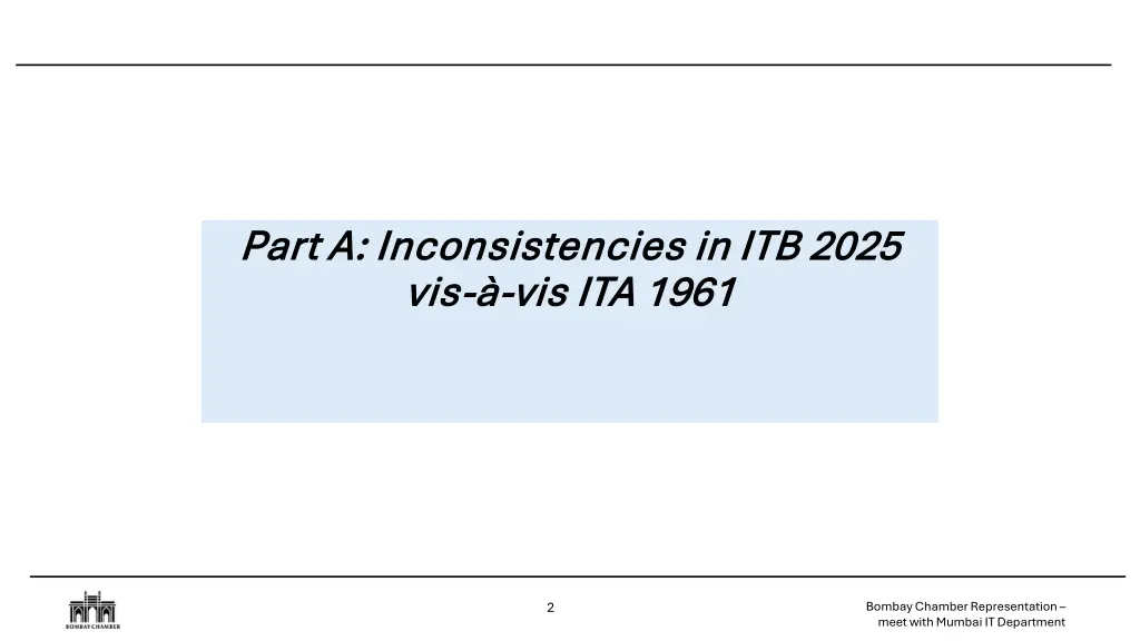 part a inconsistencies in itb 2025 part