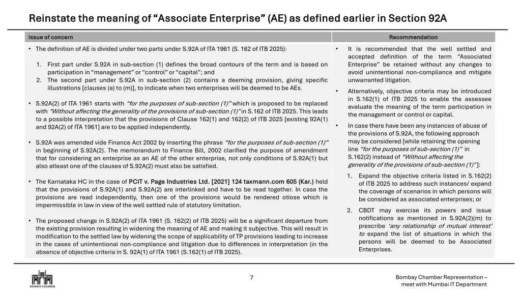 reinstate the meaning of associate enterprise