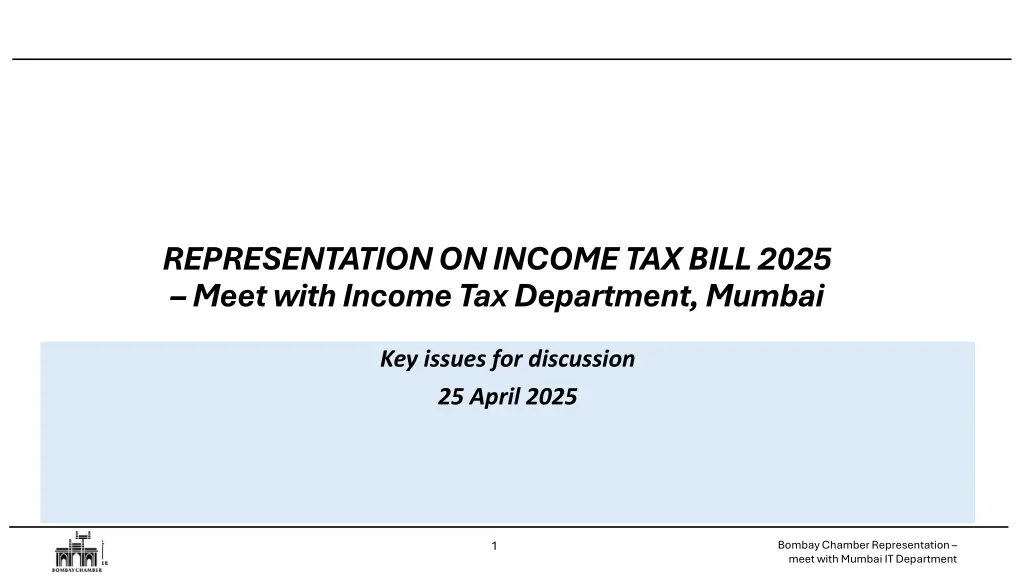 representationon income tax bill 2025 meet with