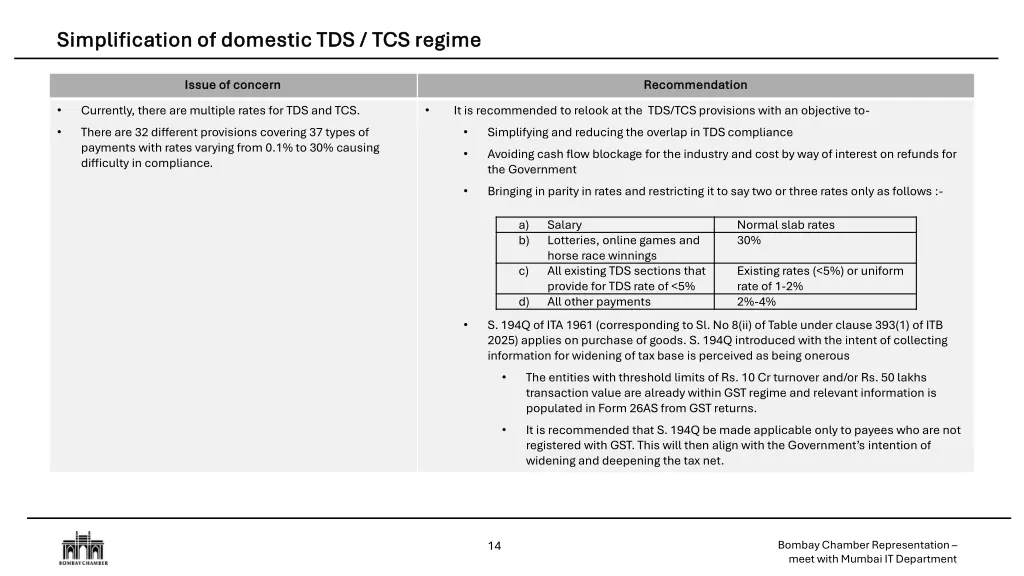 simplification of domestic tds tcs regime