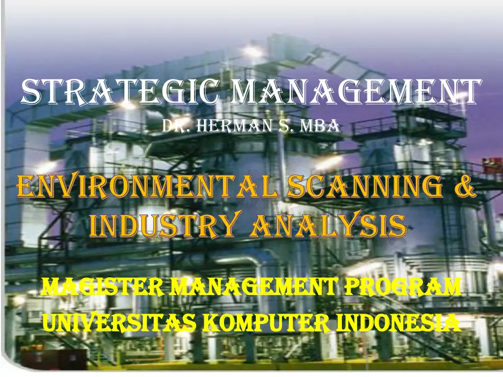 strategic management dr herman s mba