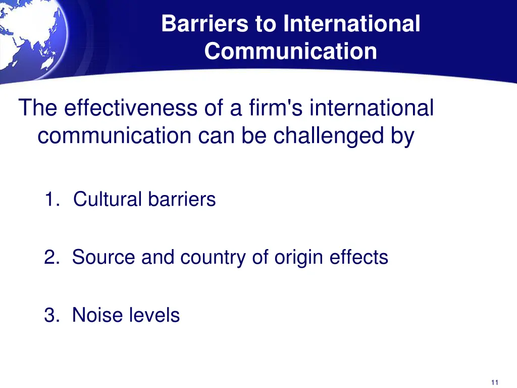 barriers to international communication