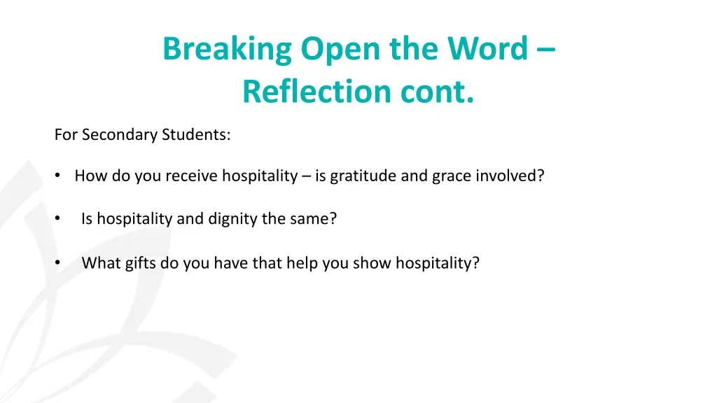 breaking open the word reflection cont 2