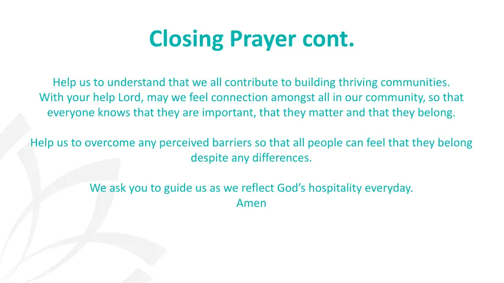 closing prayer cont