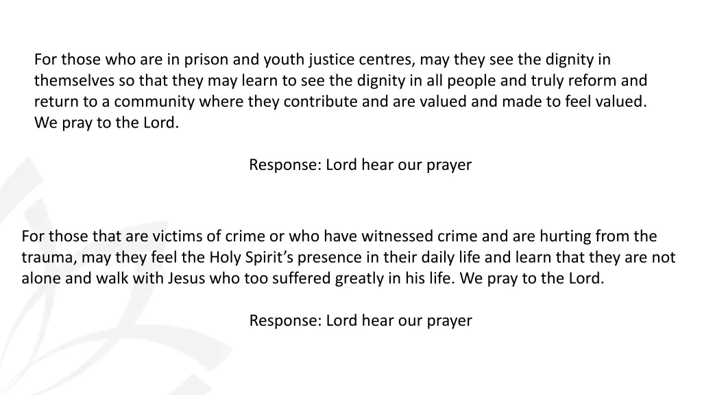 for those who are in prison and youth justice
