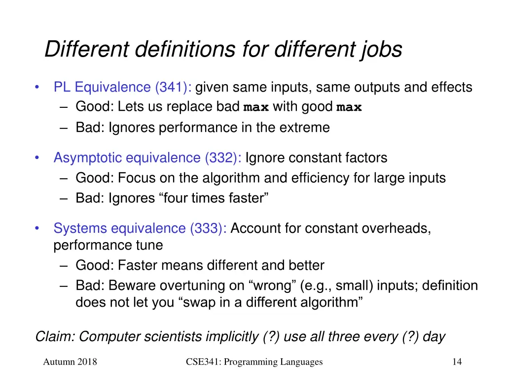 different definitions for different jobs