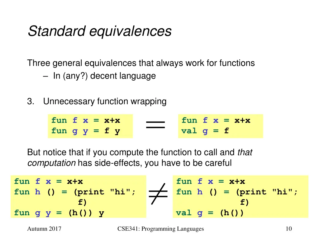 standard equivalences 2