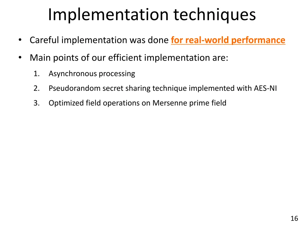 implementation techniques