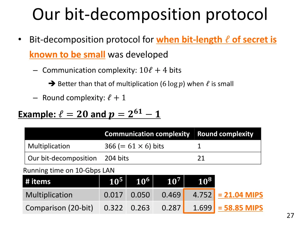 our bit decomposition protocol