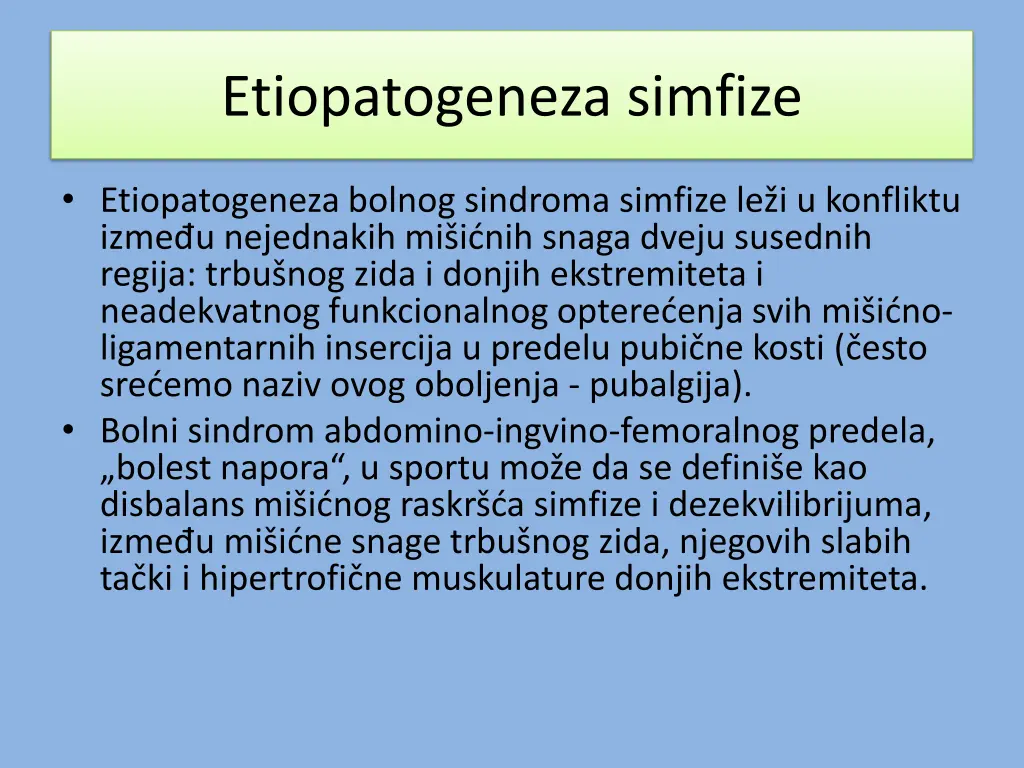 etiopatogeneza simfize