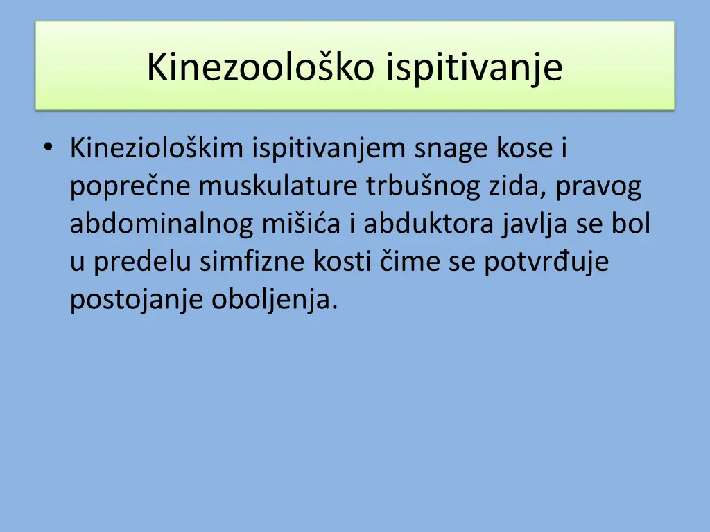 kinezoolo ko ispitivanje