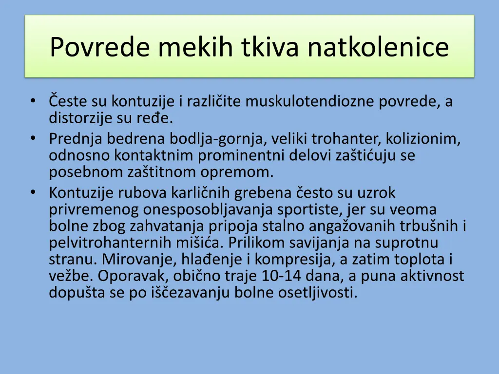 povrede mekih tkiva natkolenice
