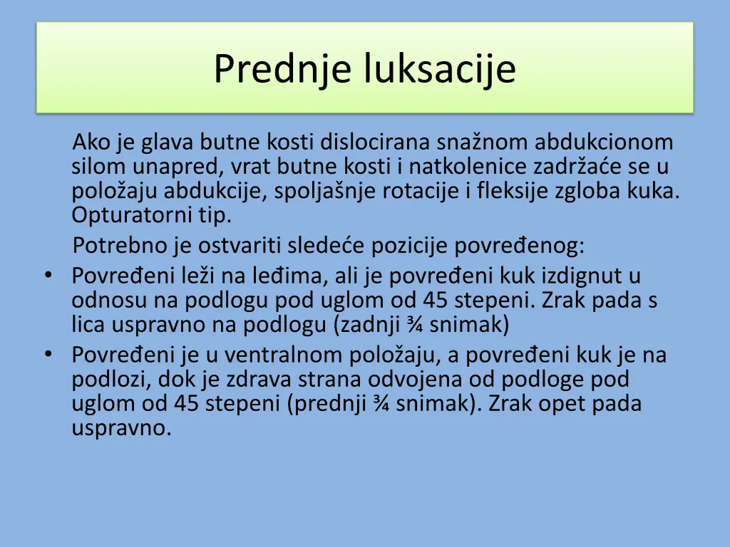 prednje luksacije