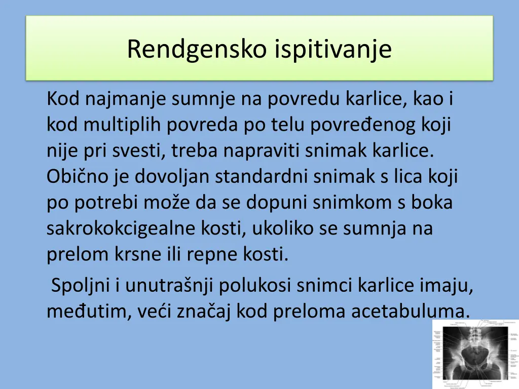 rendgensko ispitivanje