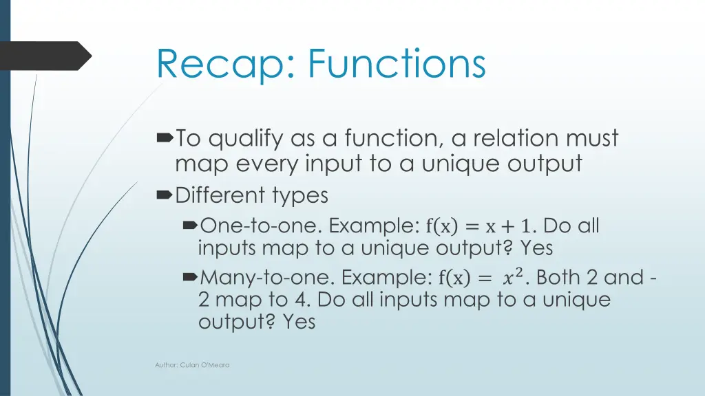 recap functions 1