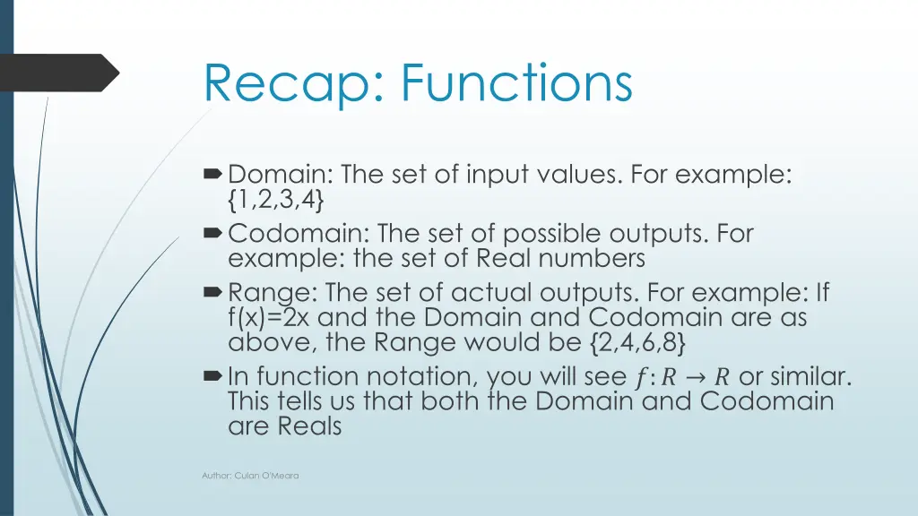 recap functions