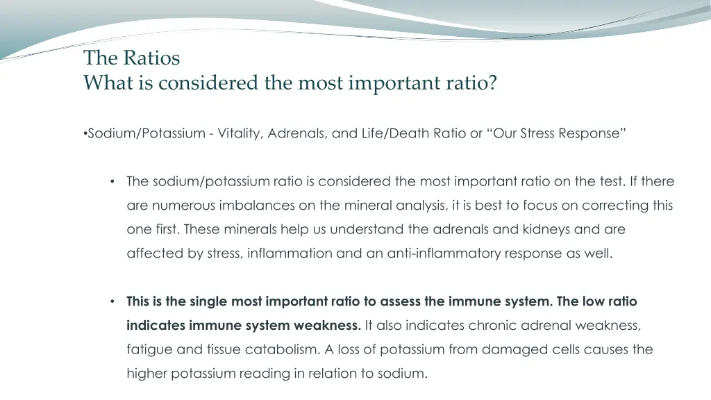 the ratios what is considered the most important 2
