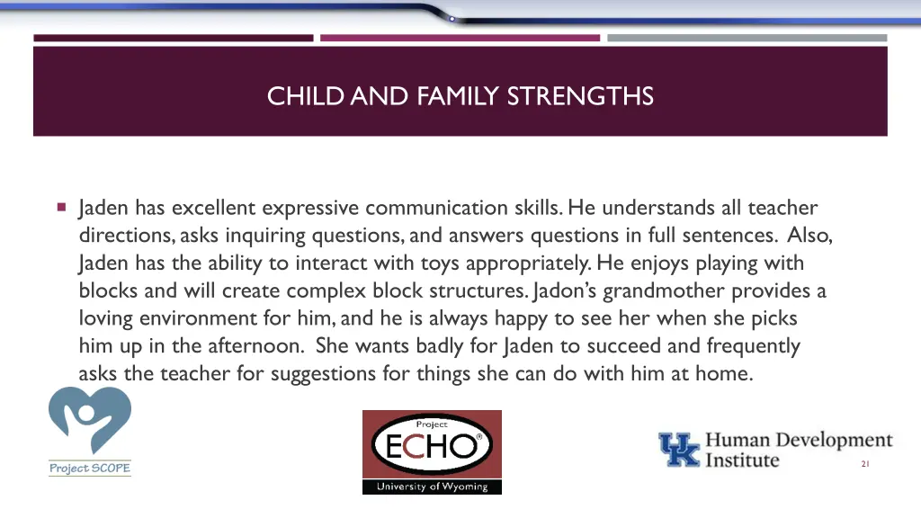 child and family strengths