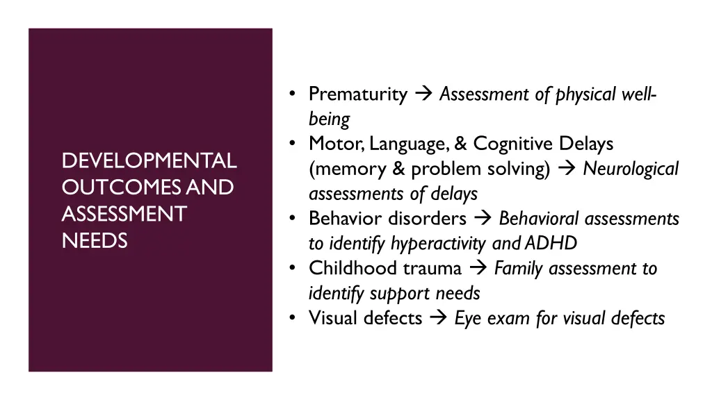 prematurity assessment of physical well being