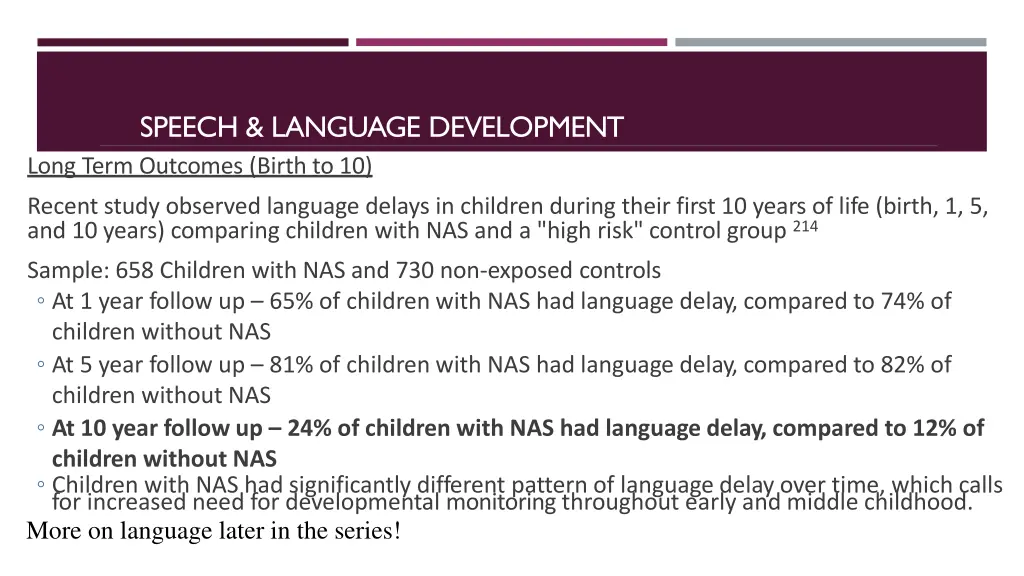 speech language development long term outcomes