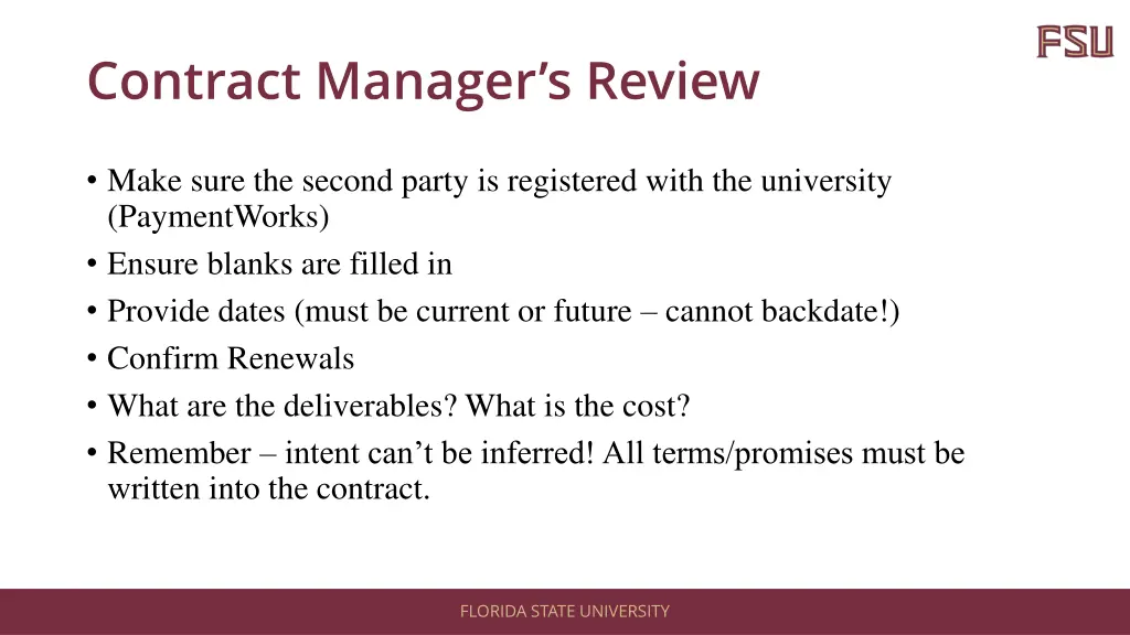 contract manager s review