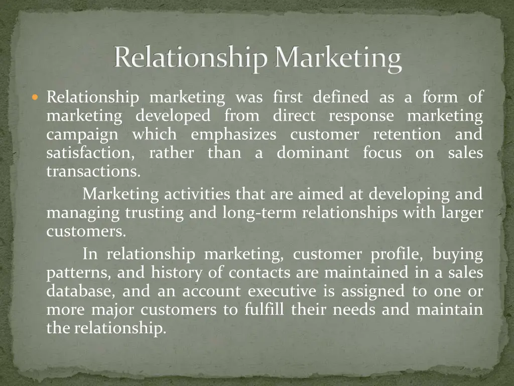 relationship marketing