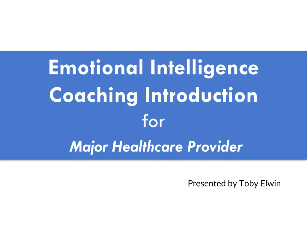 emotional intelligence coaching introduction
