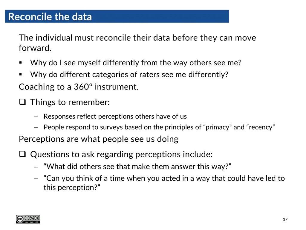 reconcile the data