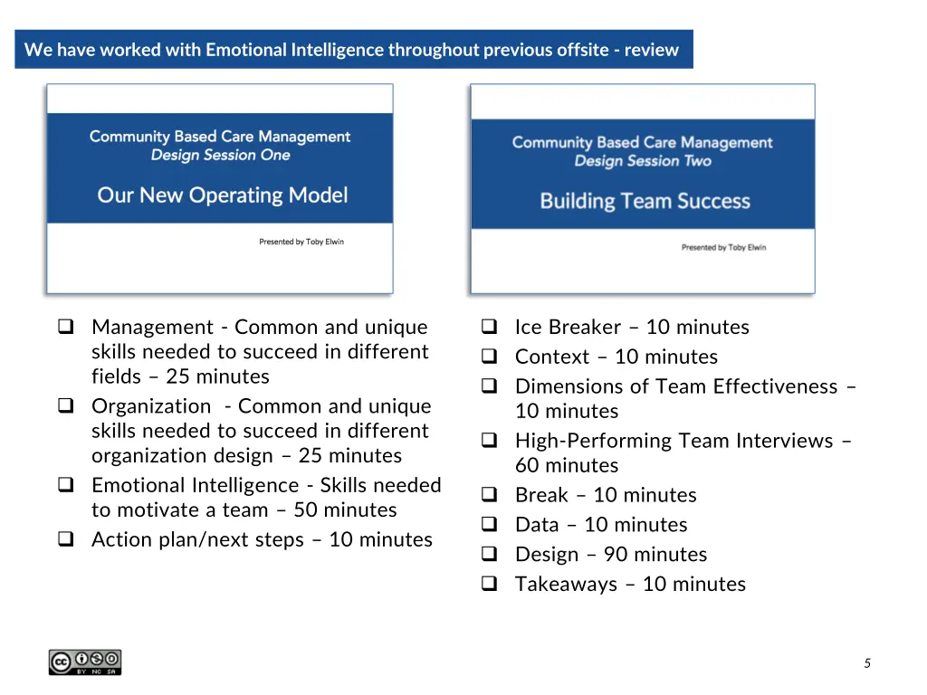 we have worked with emotional intelligence