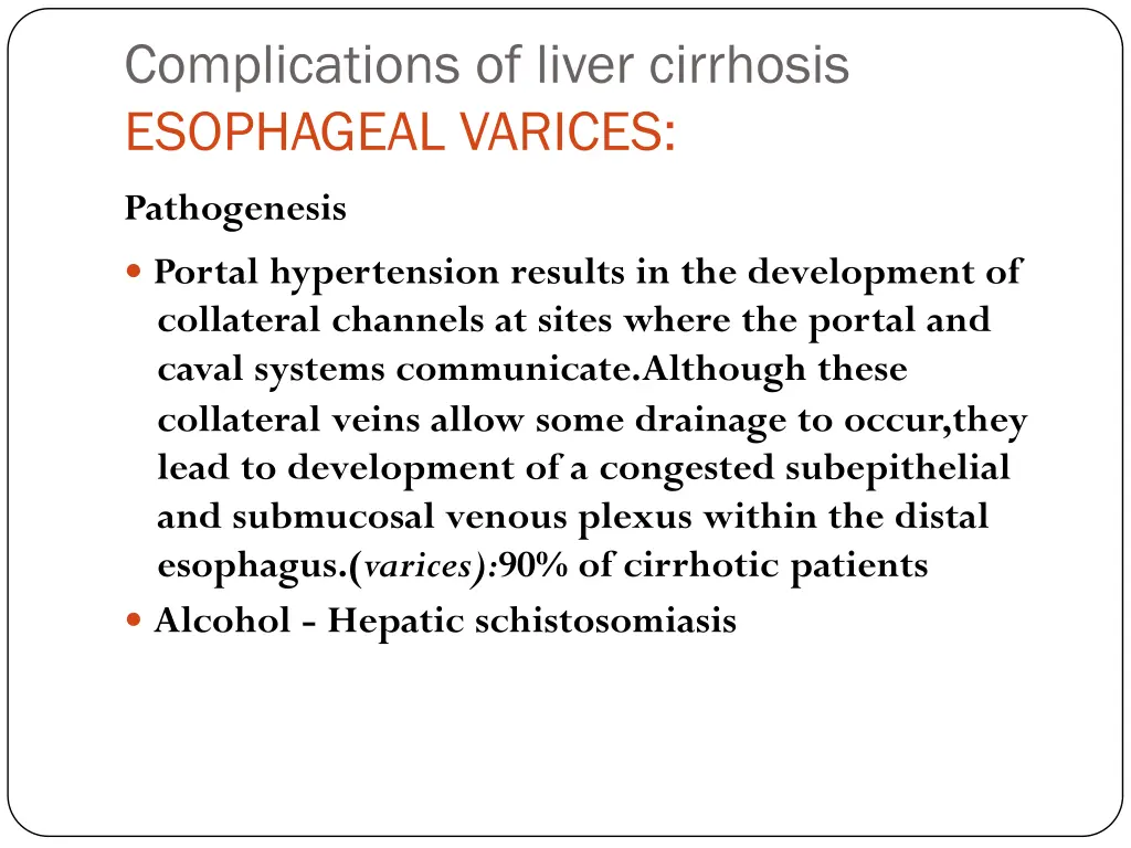 complications of liver cirrhosis esophageal 3
