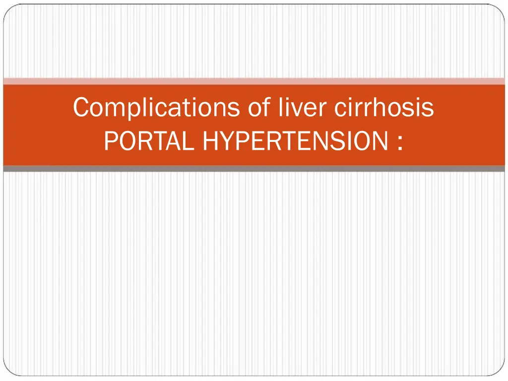 complications of liver cirrhosis portal