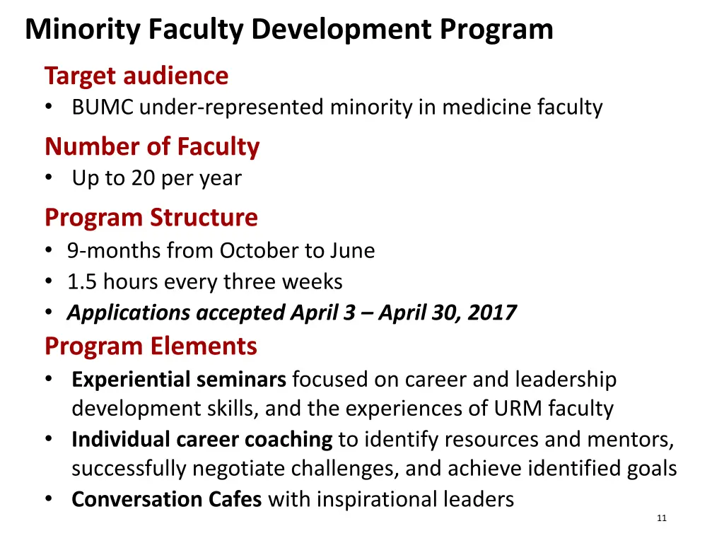 minority faculty development program