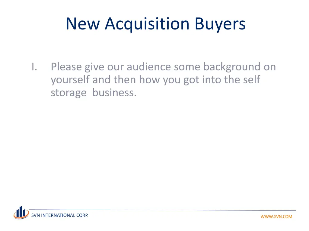 new acquisition buyers