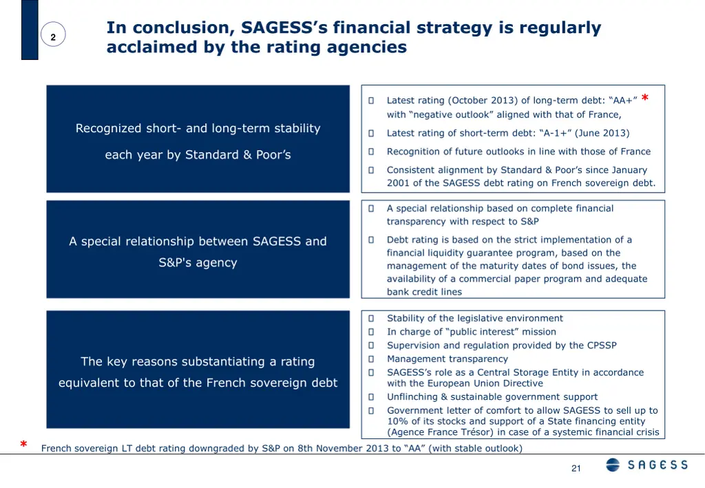 in conclusion sagess s financial strategy