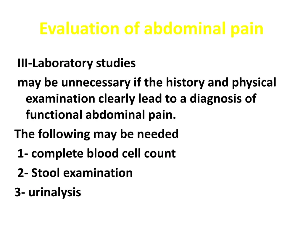 evaluation of abdominal pain 1