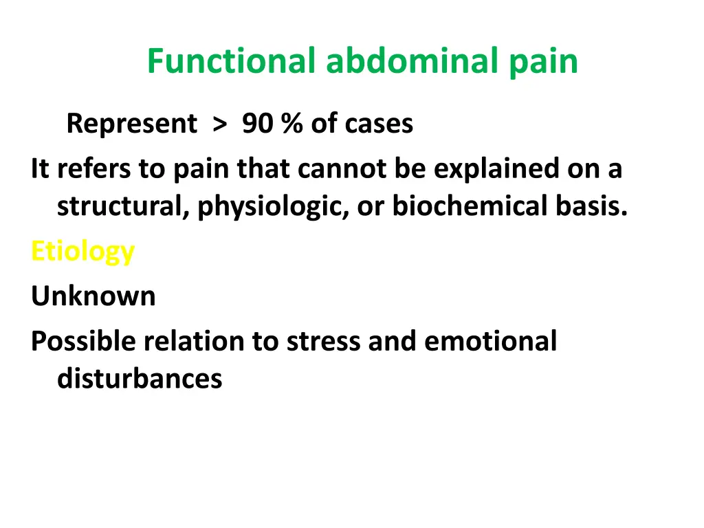 functional abdominal pain