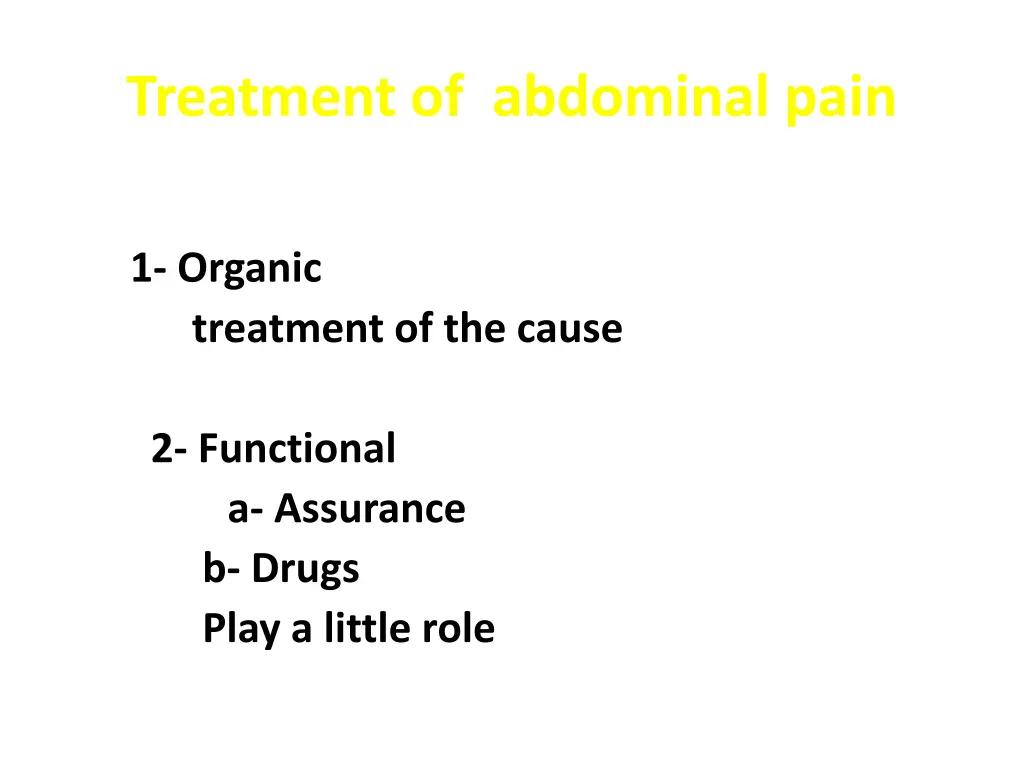 treatment of abdominal pain